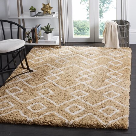 Safavieh 3 x 5 ft. Toronto Shag Hand Tufted Small Rectangle Area Rug, Beige and Ivory SGT609B-3